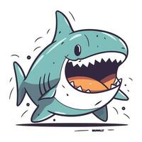 Tubarão desenho animado personagem. vetor ilustração do uma engraçado Tubarão personagem.