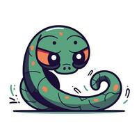 fofa desenho animado serpente. vetor ilustração isolado em uma branco fundo.