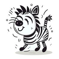 fofa kawaii zebra desenho animado personagem. vetor ilustração.