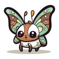 borboleta desenho animado mascote personagem. vetor ilustração.