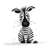 zebra vetor isolado em branco fundo. Preto e branco zebra ilustração.