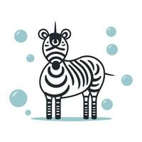 zebra. vetor ilustração. isolado em uma branco fundo.