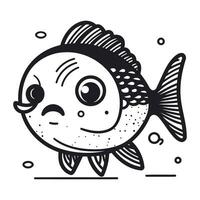 fofa desenho animado peixe. vetor ilustração isolado em uma branco fundo.