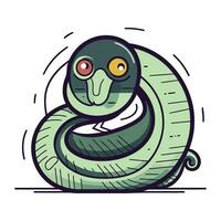 fofa desenho animado serpente. vetor ilustração. isolado em branco fundo.