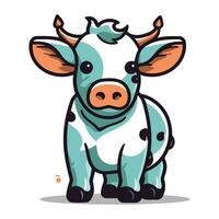 fofa desenho animado vaca vetor ilustração. fofa Fazenda animal personagem