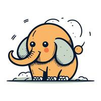 fofa desenho animado elefante. vetor ilustração isolado em uma branco fundo.