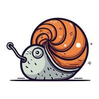 desenho animado lesma. vetor ilustração do uma Caracol dentro desenho animado estilo.