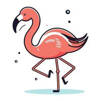 flamingo vetor ilustração. desenho animado flamingo em branco fundo.