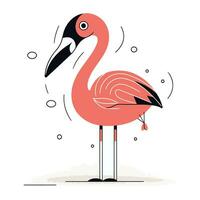 flamingo. vetor ilustração dentro plano estilo. isolado em branco fundo.