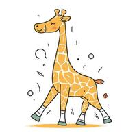 girafa. fofa mão desenhado vetor ilustração do uma girafa.
