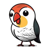 vetor ilustração do fofa desenho animado papagaio pássaro isolado em branco fundo.