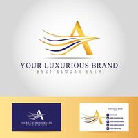luxo marca logotipo e o negócio cartão Projeto vetor