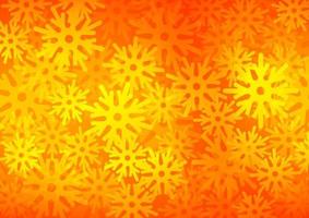 fundo vector laranja claro com flocos de neve de Natal.