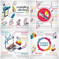 ilustração do conceito conjunto de negócios gráfico de informação vetor