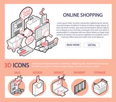 ilustração do conceito de conjunto de compras on-line de informação gráfica vetor