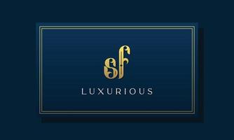 logotipo sf vintage royal letras iniciais. vetor