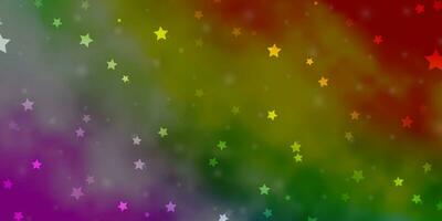 layout de vetor multicolorido de luz com estrelas brilhantes.