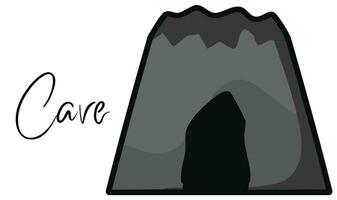 caverna vetor ilustração. pedra abrigo. Entrada para a montanha masmorra.