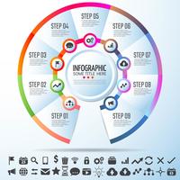 Modelo de design de infográficos de círculo vetor