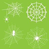 aranha rede conjunto isolado em Sombrio fundo. assustador dia das Bruxas teias de aranha com aranhas. esboço vetor ilustração