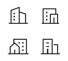 construção ícones, tal Como cidade, apartamento, condomínio, Cidade vetor