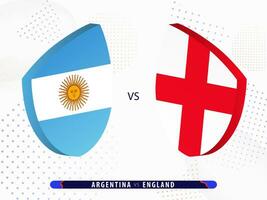Argentina vs Inglaterra bronze final rúgbi corresponder, internacional rúgbi concorrência 2023. vetor