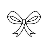 ícone de estilo de linha decorativa de Natal de fita de arco vetor