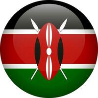 Quênia bandeira botão. volta bandeira do Quênia. queniano vetor bandeira, símbolo. cores e proporção corretamente.
