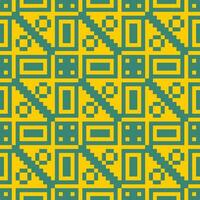 uma amarelo e verde padronizar com quadrados vetor