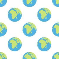 vetor desatado padronizar com terra globo dentro verde e azul cores. planeta terra em branco fundo. ecologia Projeto.