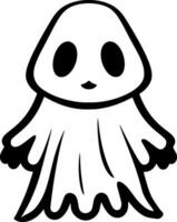 dia das Bruxas mascote fundição Está assustador charme dentro uma hipnotizante Preto e branco cor esquema vetor