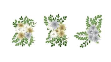 coleção botânica requintada de arranjos florais silvestres para banners vetor