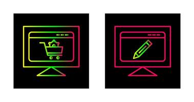 e comércio configuração e editar página da web ícone vetor