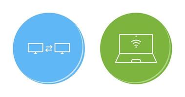 partilha sistema e conectado computador portátil ícone vetor