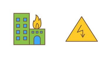 queimando construção e eletricidade Perigo ícone vetor
