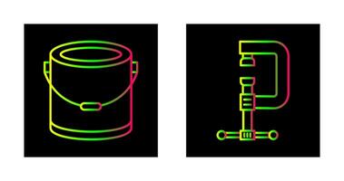 pintura balde e braçadeira ícone vetor