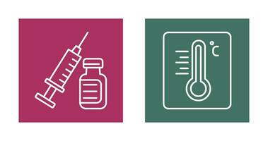 seringa e termímetro ícone vetor