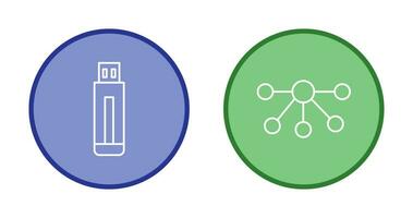 USB dirigir e nós ícone vetor