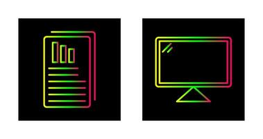 relatórios e computador ícone vetor