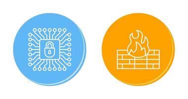 cyber proteção e firewall ícone vetor