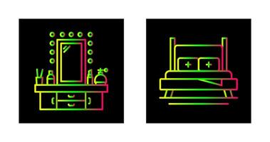 vestir mesa e cama ícone vetor