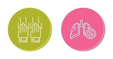 malcheiroso mãos e pulmão Câncer ícone vetor
