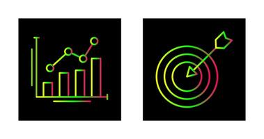 Barra gráfico e objetivo ícone vetor