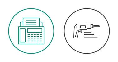 fax máquina e broca ícone vetor
