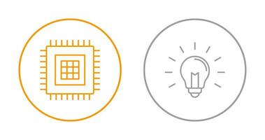 processador e luz lâmpada ícone vetor