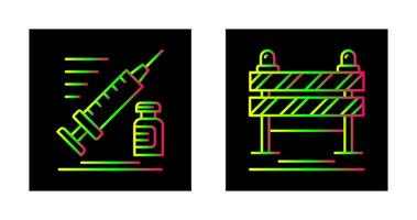 seringa e estrada bloqueio ícone vetor