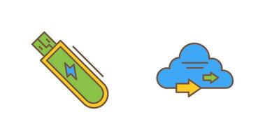 USB e nuvem ícone vetor
