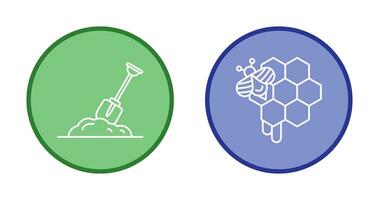 escavação e favo de mel ícone vetor