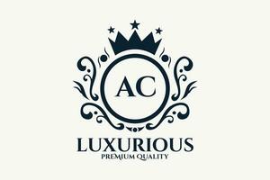 inicial carta ac real luxo logotipo modelo dentro vetor arte para luxuoso branding vetor ilustração.