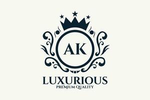 inicial carta ak real luxo logotipo modelo dentro vetor arte para luxuoso branding vetor ilustração.